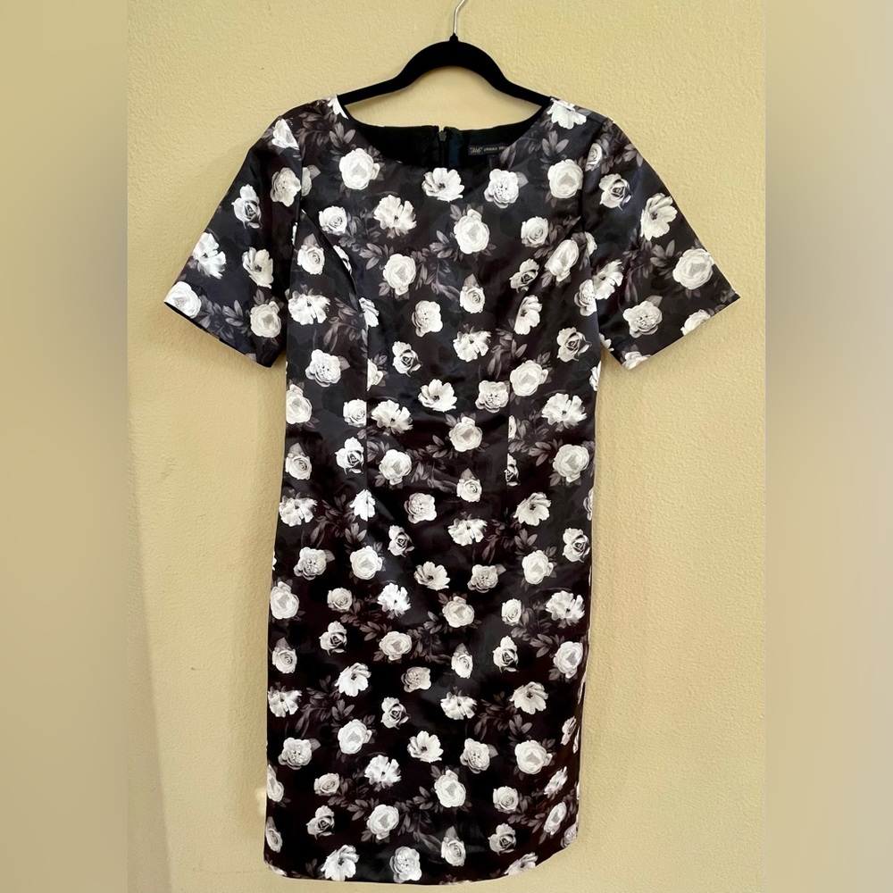 346 BrookS Brother's Women's Dress, Floral, Black, Size 4